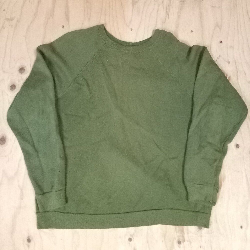 Vintage la Redoute Blank Crewneck Sweatshirt Olive Green